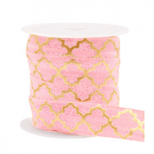 Elastisch Lint 15 mm Maroc Roze